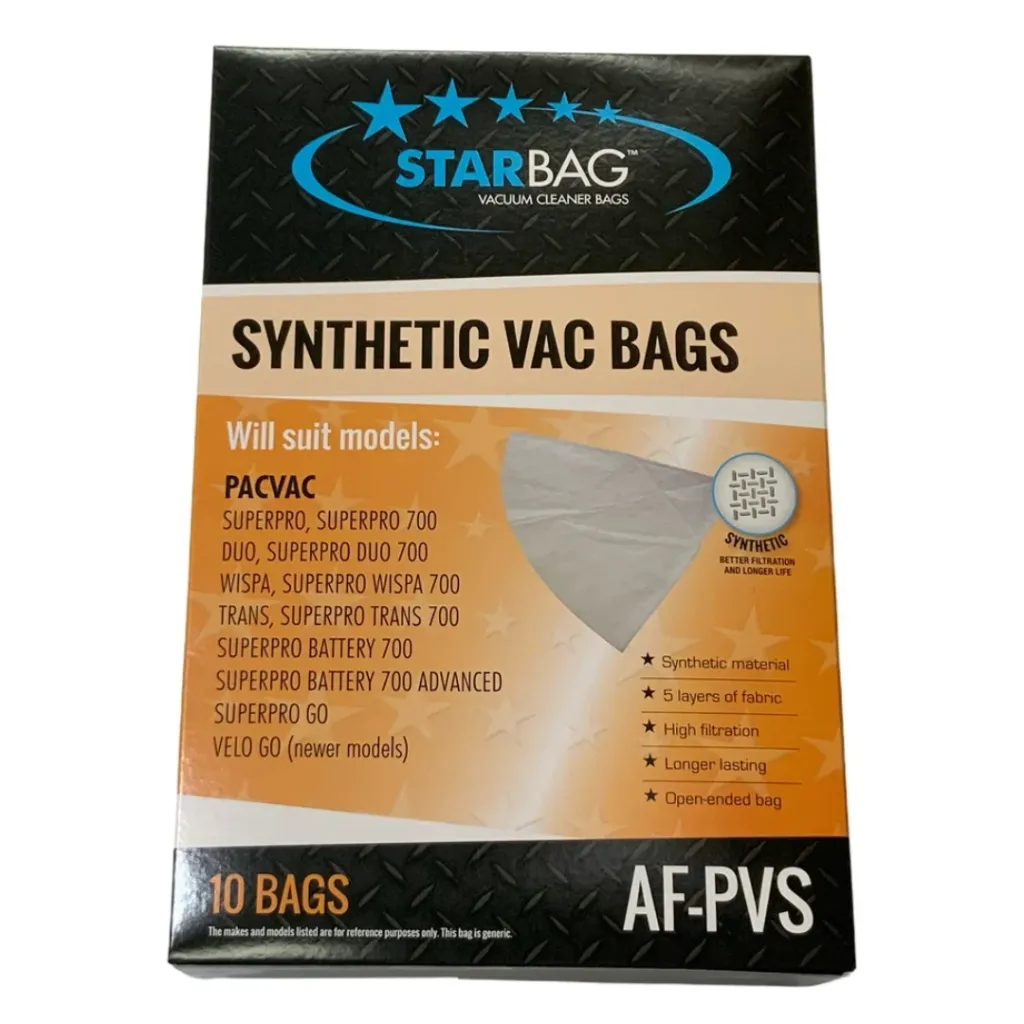 [AF-PVS] Starbag AF-PVS Disposable Synthetic Dust Bags - Pacvac 700-700DUO-Wispa-Superpro Series 2-3 (1).webp