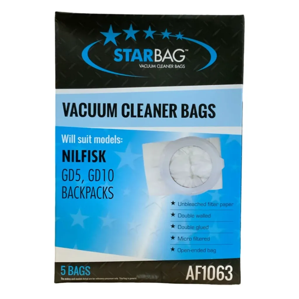 Product Image - AF1063 - Starbag AF1063 Disposable Paper Dust Bags - Nilfisk GD5 Standard (1).webp