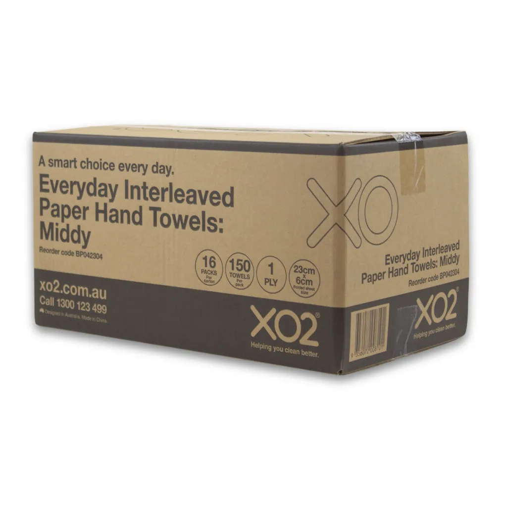 Product Image - BP042304 - XO2® Everyday Interleaved Paper Hand Towels Middy (2).webp