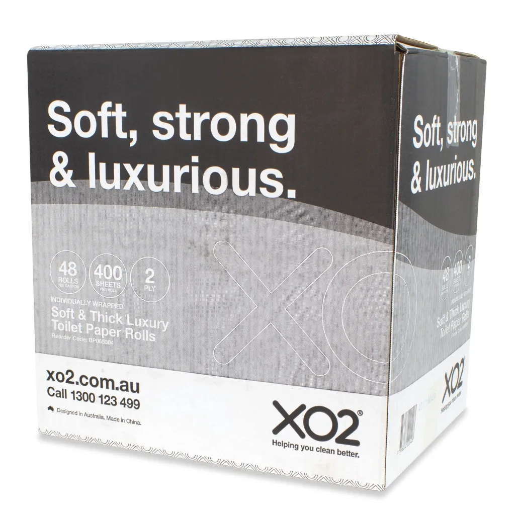 Product Image - BP065304 - XO2® 2ply 400 Sheet Luxury Toilet Paper Rolls - Individually Wrapped (3).webp
