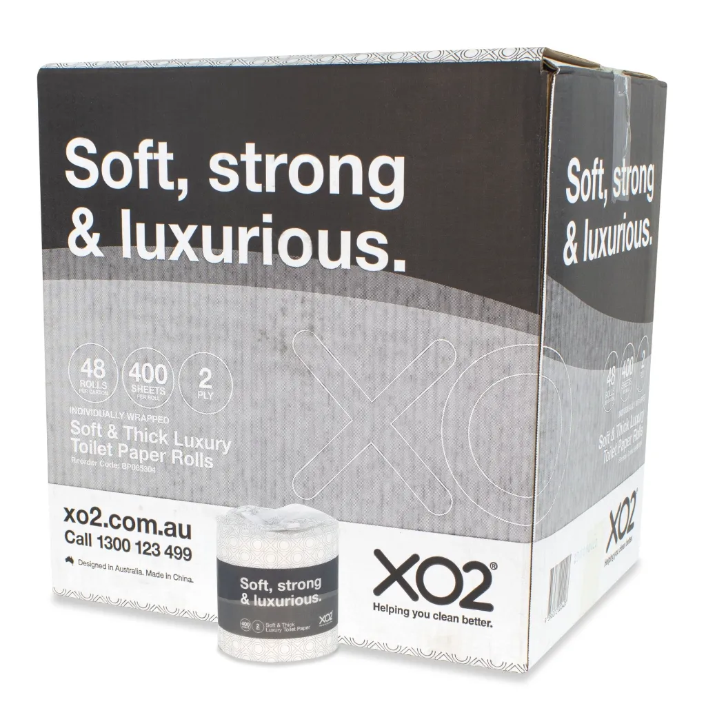 Product Image - BP065304 - XO2® 2ply 400 Sheet Luxury Toilet Paper Rolls - Individually Wrapped (4).webp