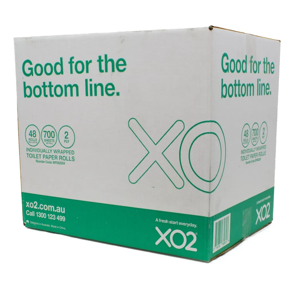 Product Image - BP062024 - XO2® 2ply 700 Sheet Toilet Paper Rolls - Individually Wrapped (1).webp