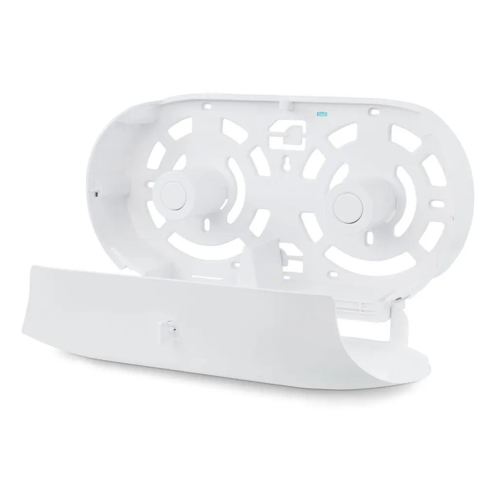 Product Image - BP070612 - XO2® White Double Jumbo Toilet Roll Dispenser - 2 Roll Capacity (2).webp