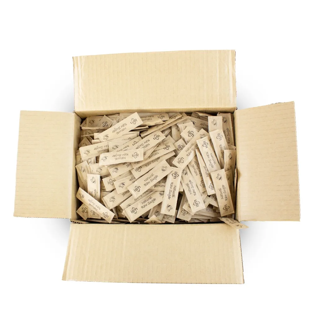 Product Image - CA014400, 0059 - Natural Raw Sugar Flat Sachet Sticks - Single Serve Portions (2).webp