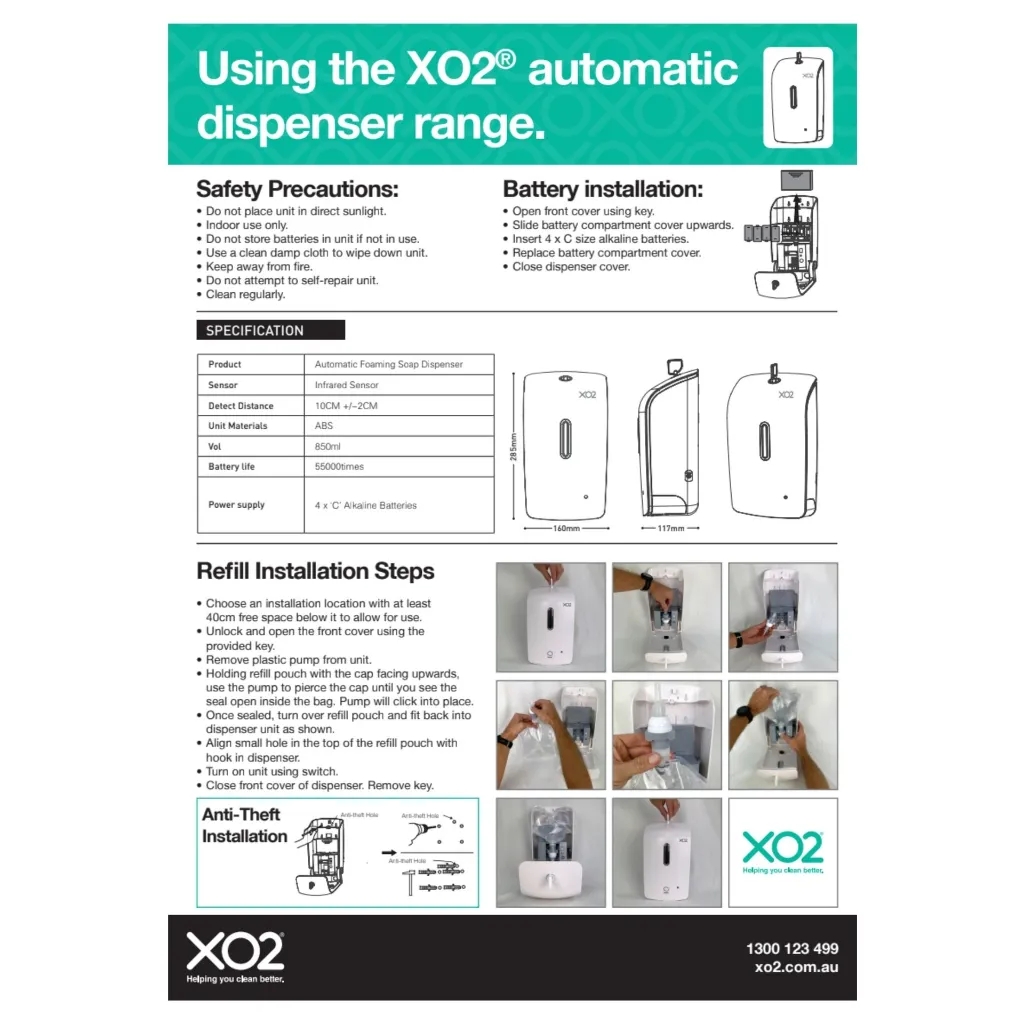 Product Image - TD -  XO2® How To Use The XO2 Automatic Hand Hygiene Dispenser Range.webp