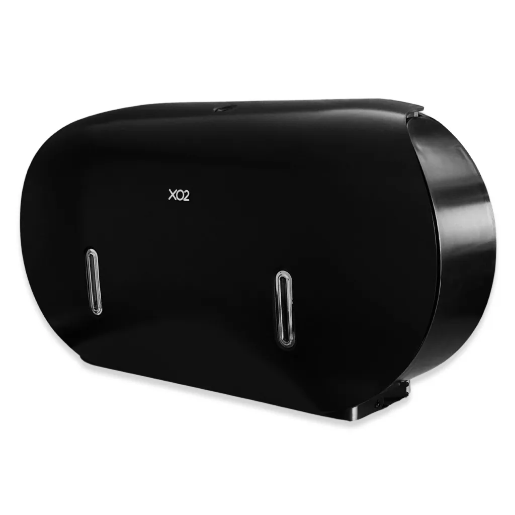 Double Jumbo Commercial Toilet Roll Dispenser - Black 2.webp