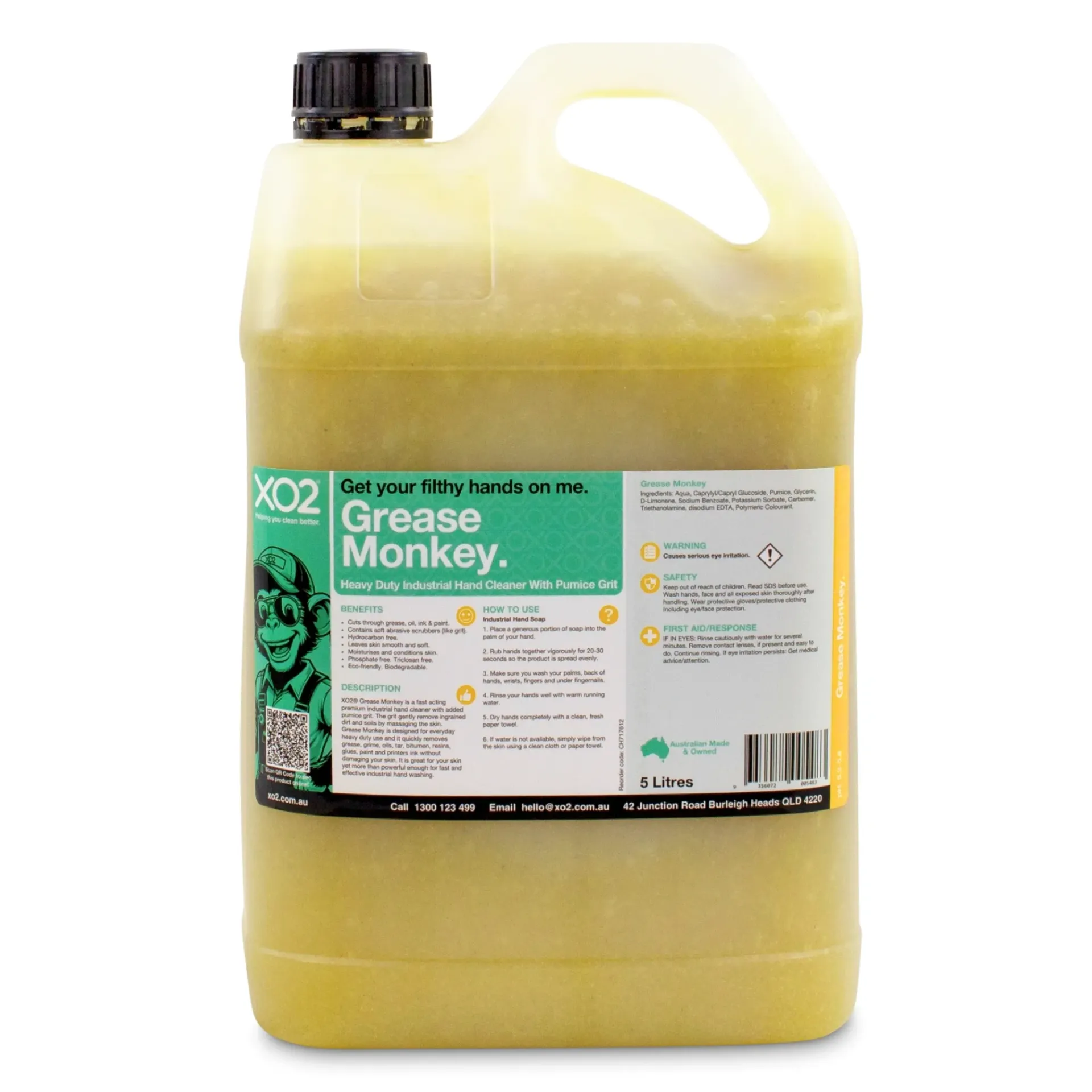 [CH717612] Grease Monkey - Heavy Duty Industrial Hand Cleaner With Pumice Grit (5L)