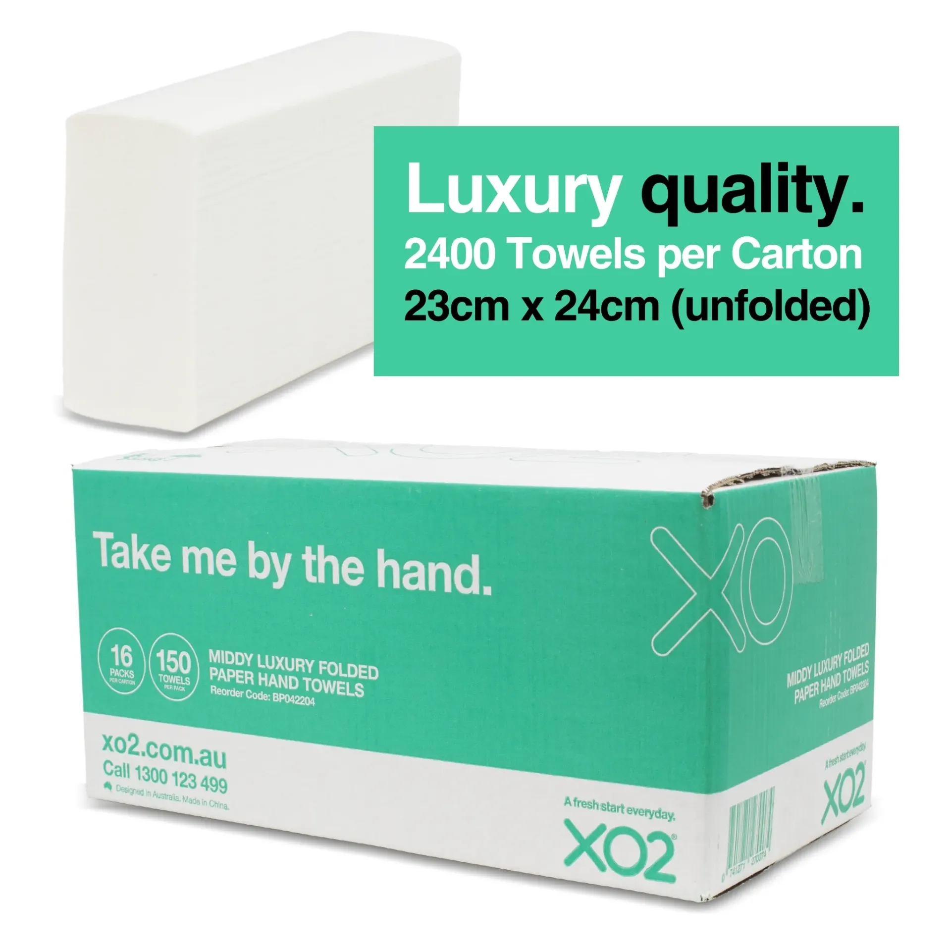 XO2® Middy Luxury Folded Paper Hand Towels