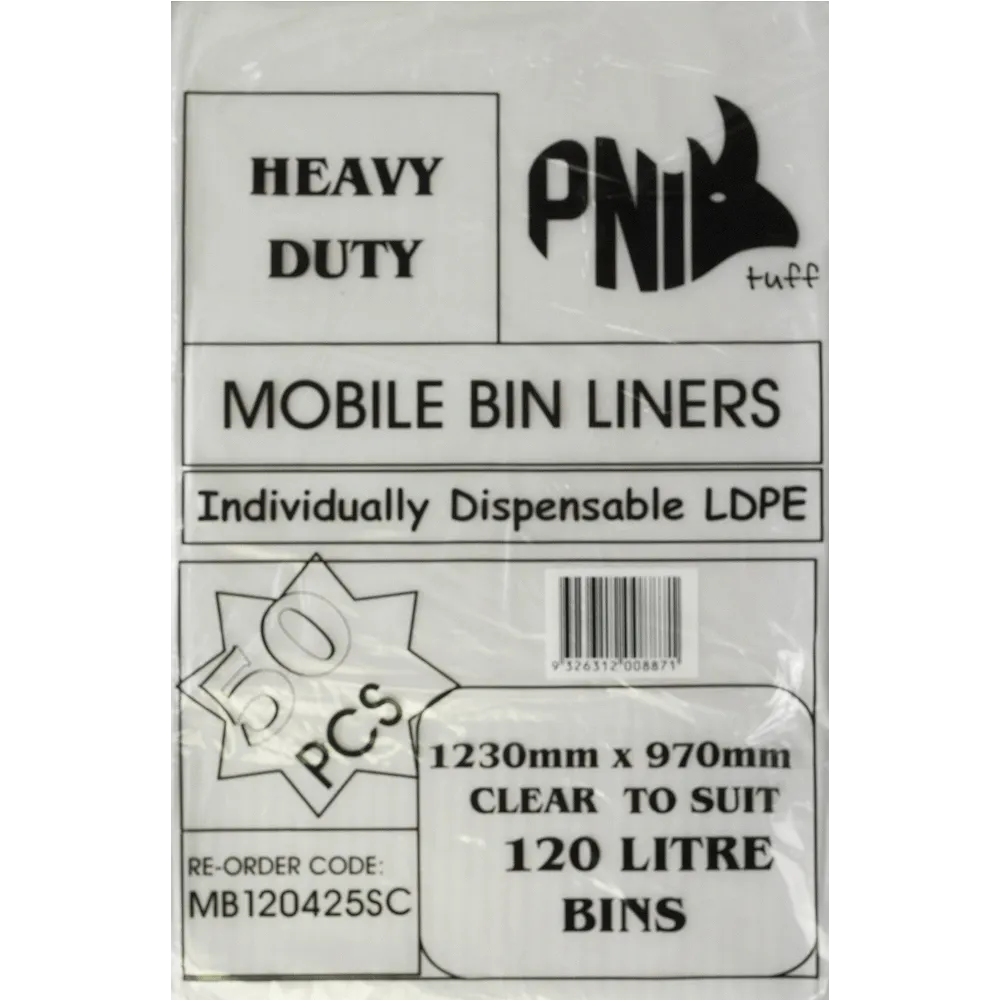 120L-140L Clear Garbage Bags - Heavy Duty