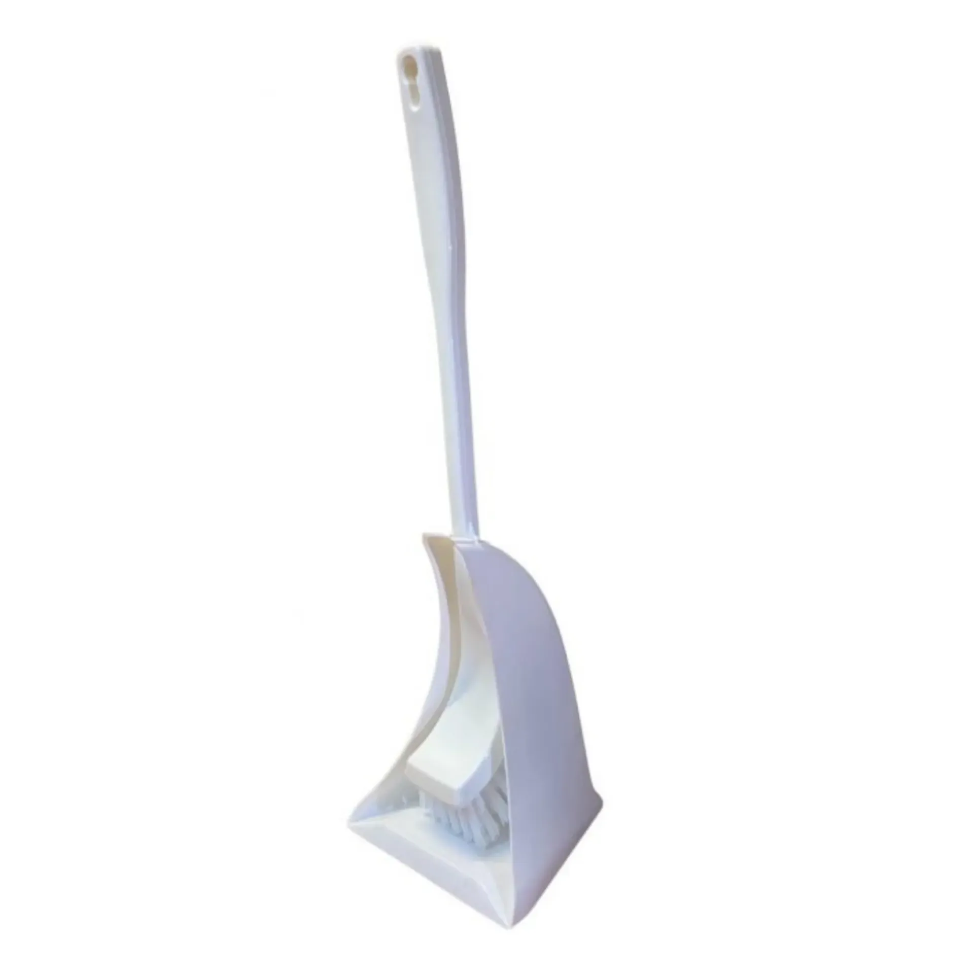 Toilet Tidy & Brush Set - Plastic With Curved Head & Handle