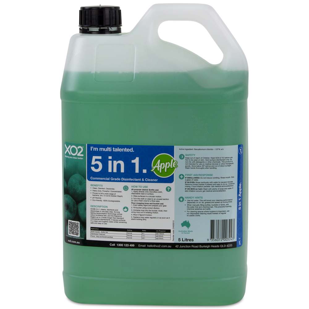 [CH020212] 5 in 1 - Commercial Grade Disinfectant & Cleaner (Apple, 5L)