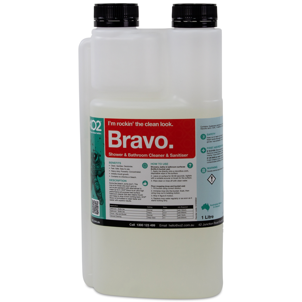 [CH200602] Bravo - Eco Friendly Professional Shower & Bathroom Cleaner Concentrate - Bleach Free (1L)
