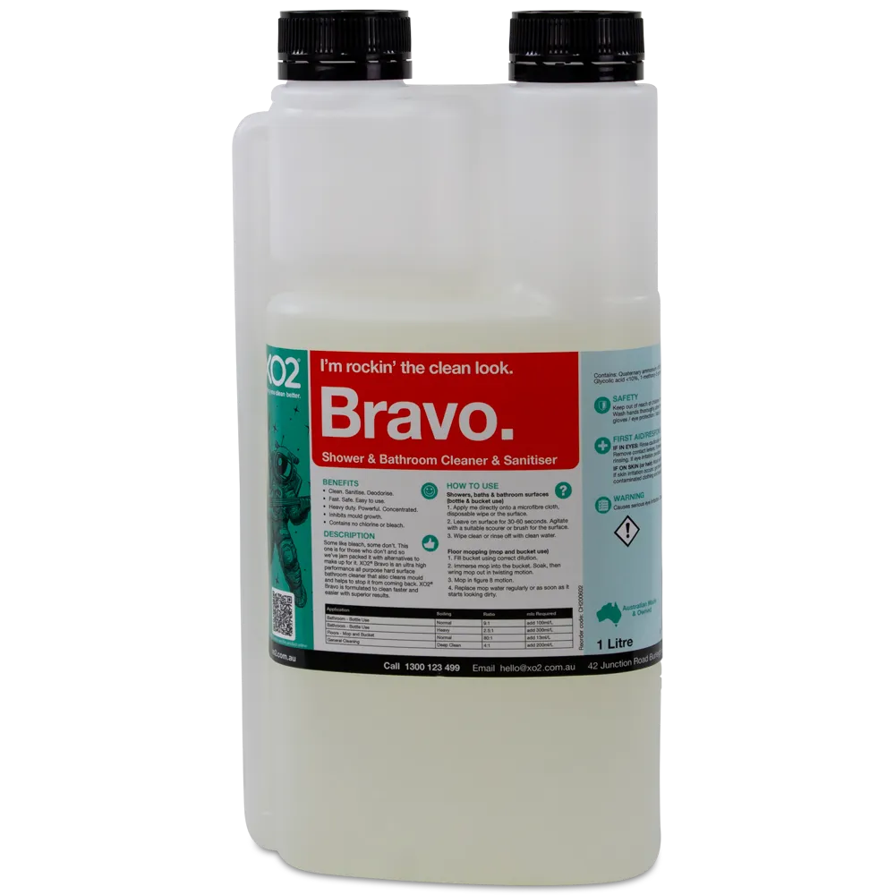 [CH200602] Bravo - Eco Friendly Professional Shower & Bathroom Cleaner Concentrate - Bleach Free (1L)