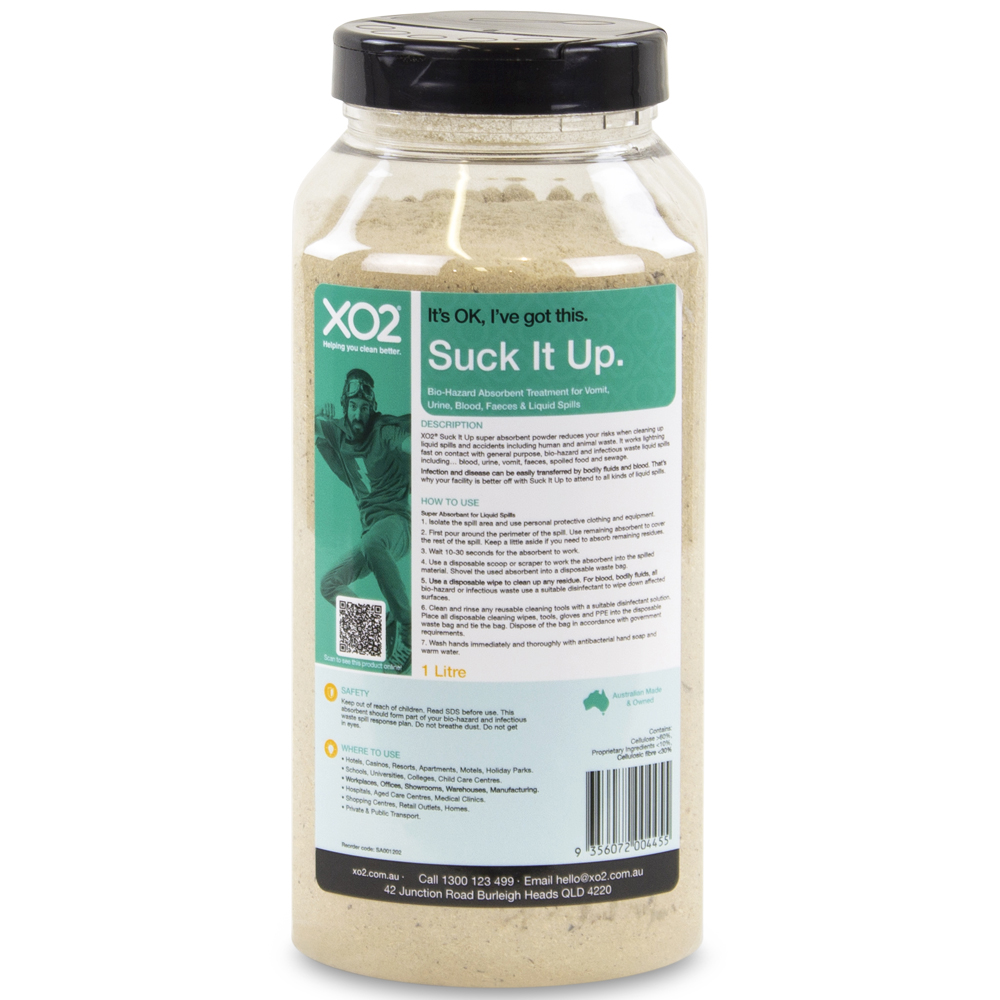 [SA001202] Suck It Up - Bio-Hazard Absorbent Treatment for Vomit, Urine, Blood, Faeces & Liquid Spills (1L)