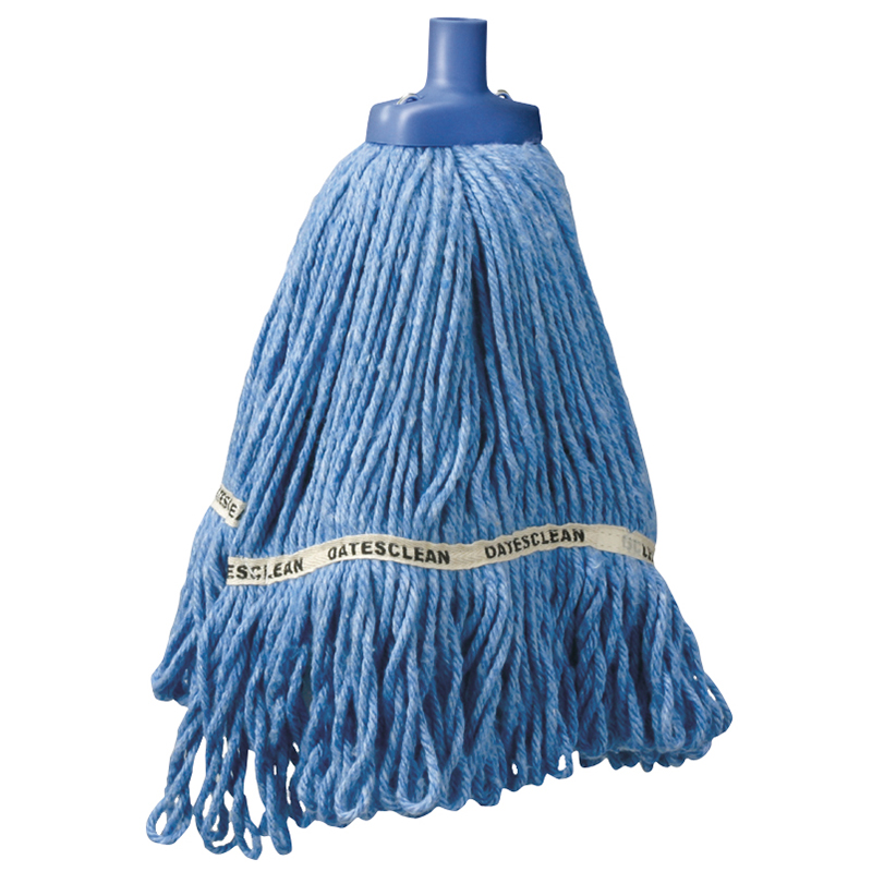 [165920 (SM-318-B)] Oates Duraclean Hospital Launder Mop Head - Split & Banded, Premium Blended Yarn (Blue)