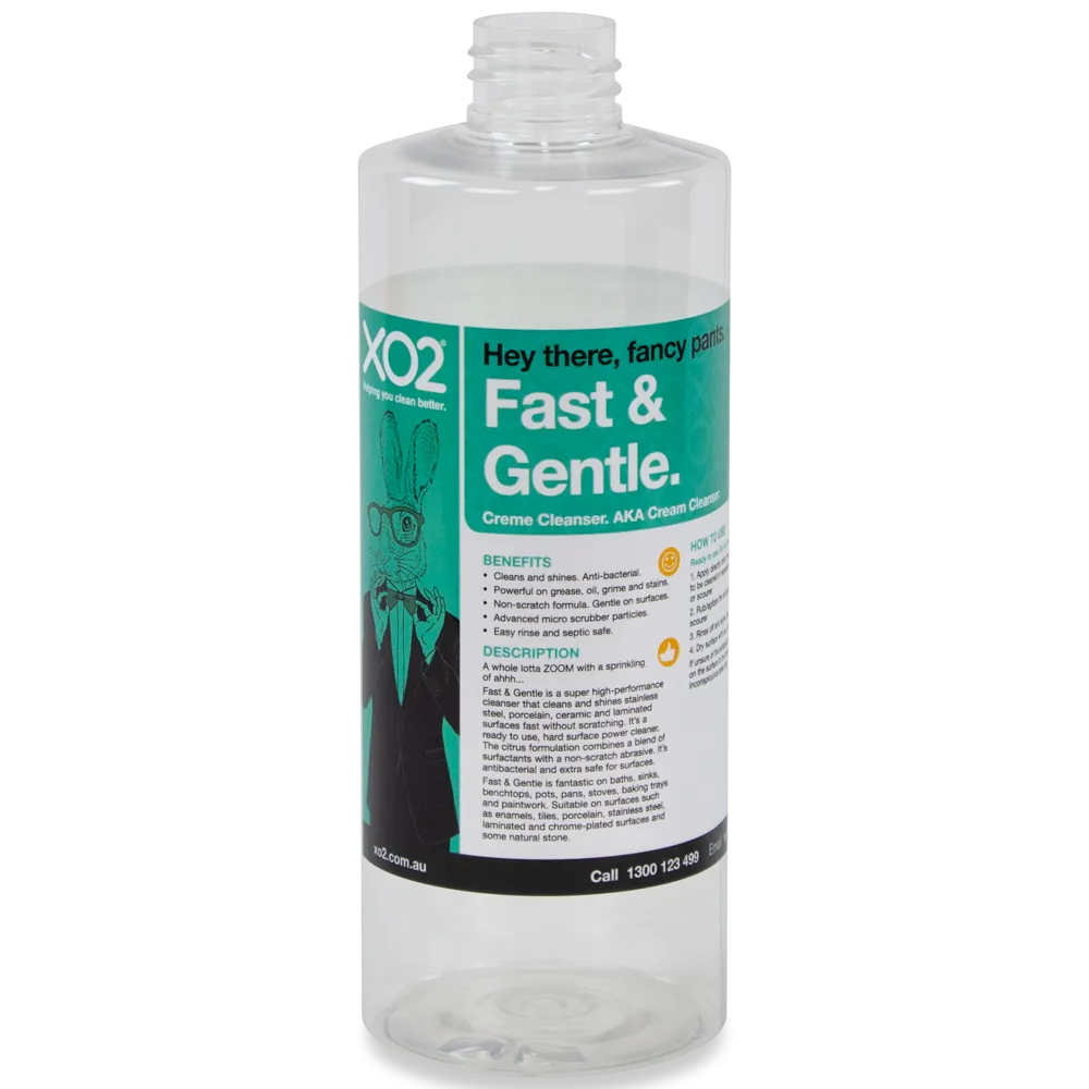 500ml Squeezable Fast & Gentle Labelled Empty Bottle - Refillable & Recyclable (Squirt cap not included)
