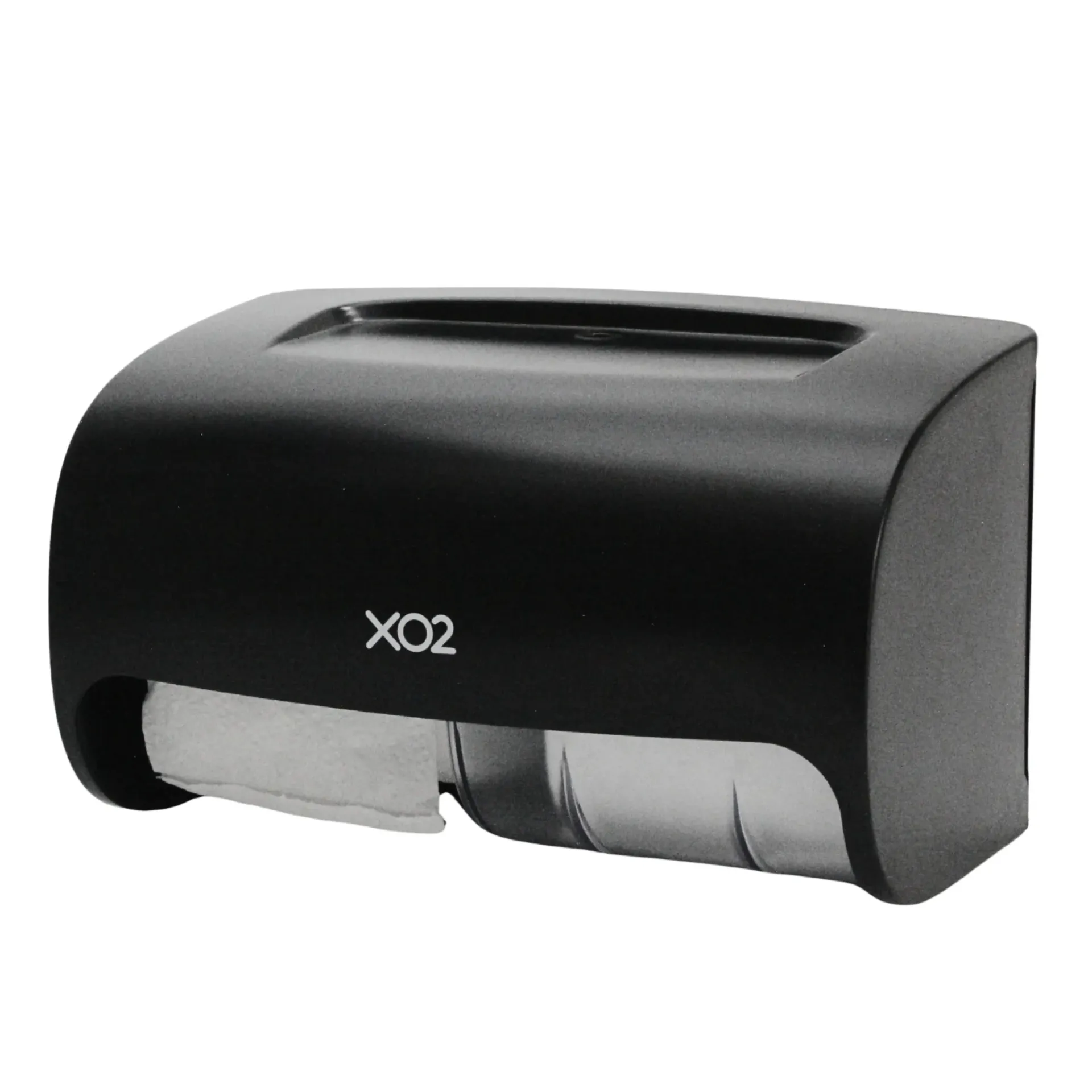 XO2® Black Dual Toilet Roll Dispenser - 2 Standard Roll Capacity