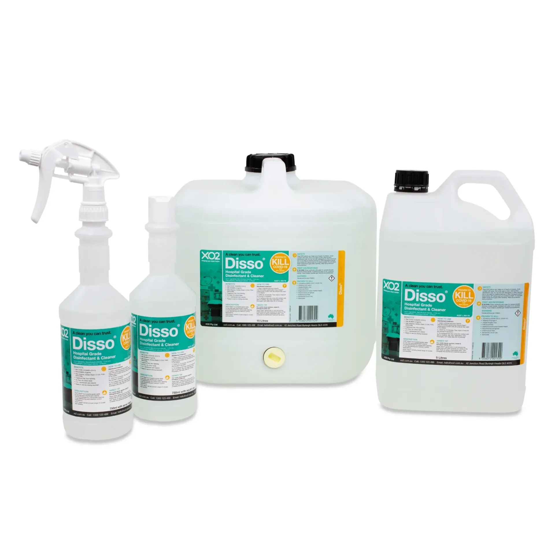 Disso® Hospital Grade Disinfectant & Cleaner - Kills COVID-19, TGA Listed