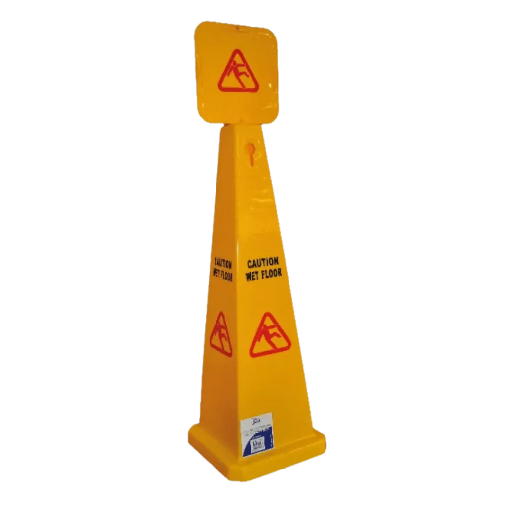 Cone Safety Sign "Caution Wet Floor"