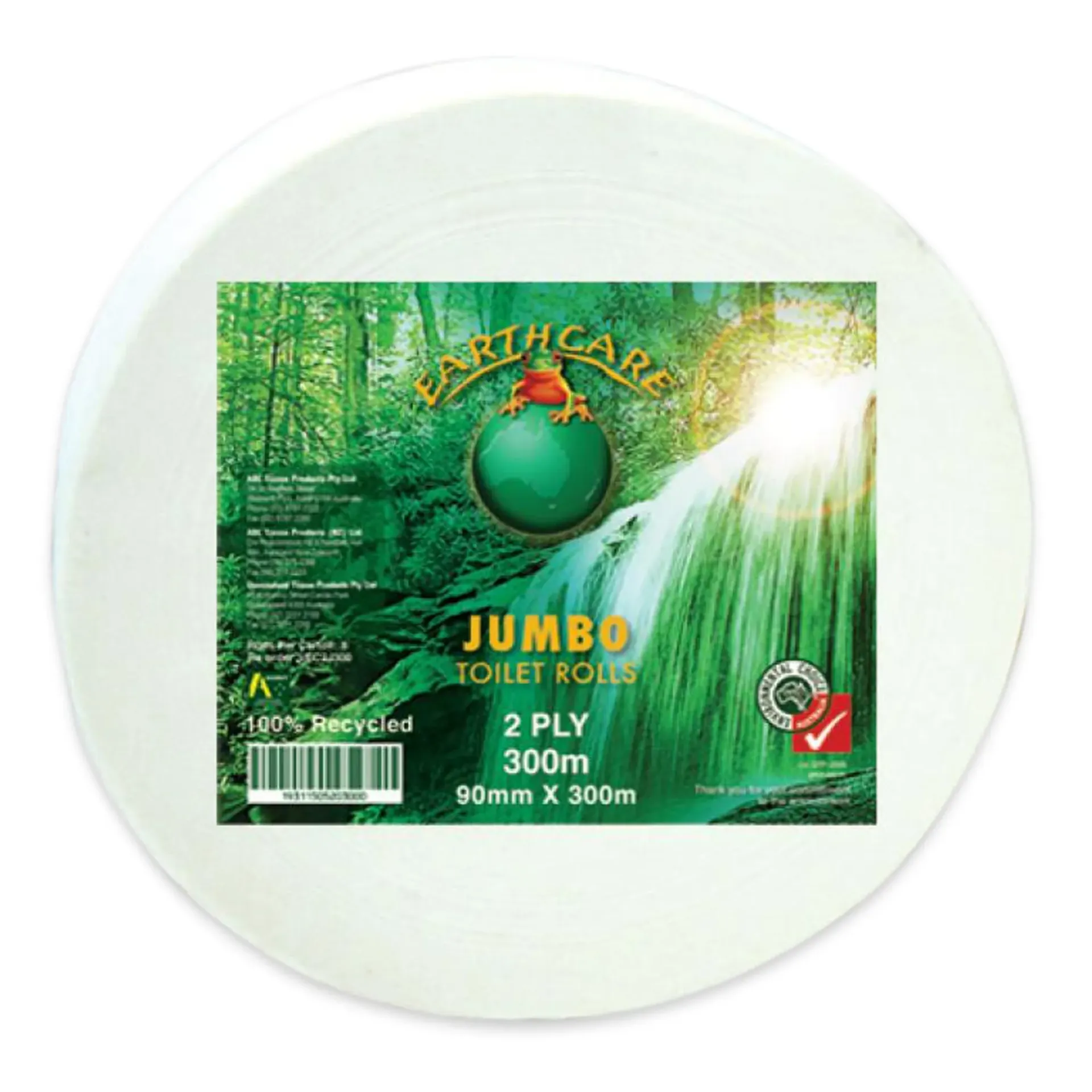 [3/EC2J300] Earthcare 2ply 300m Jumbo Toilet Paper Rolls