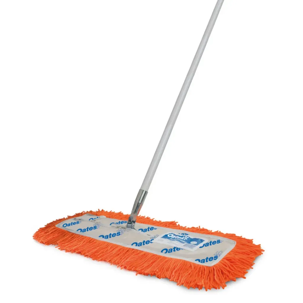 Modacrylic Dust Control Mop - Complete With Orange Fringe, Swivel Frame & Heavy Duty Handle