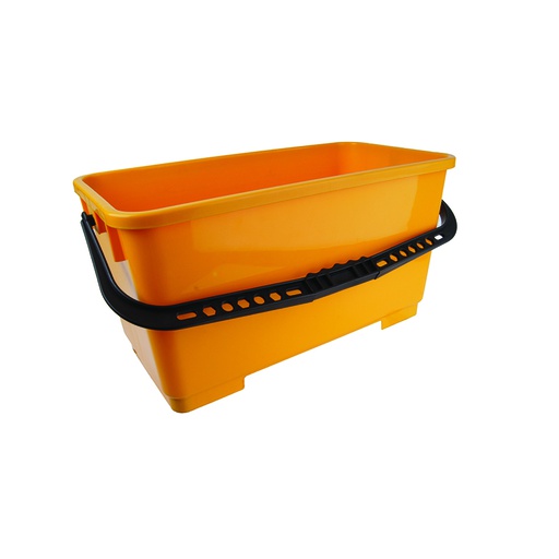 [AC101312] 22L Yellow Plastic Rectangular Window Cleaning Bucket - With Black Handle