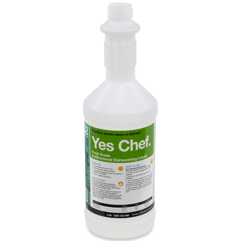 [AC002214] 750ml Yes Chef Labelled Empty Bottle - Refillable & Recyclable (Lids & Squirt Caps not included)