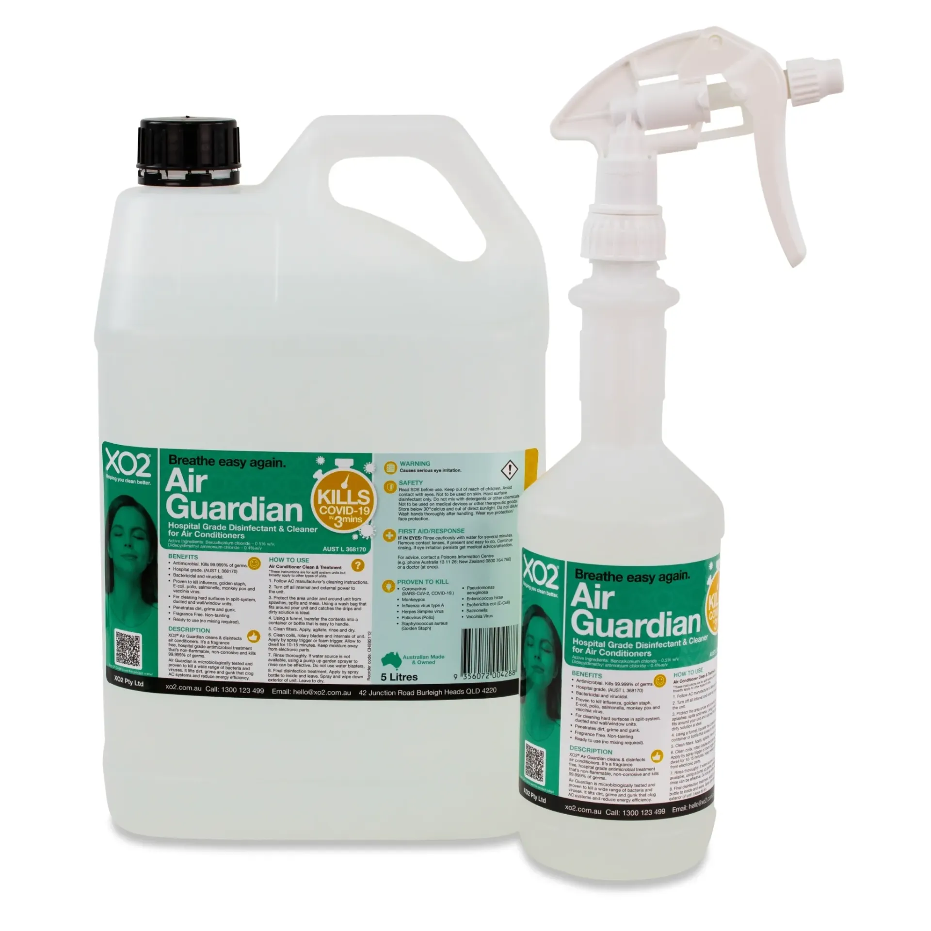 Air Guardian - Air Conditioner Disinfection Treatment & Cleaner, Hospital Grade TGA Listed