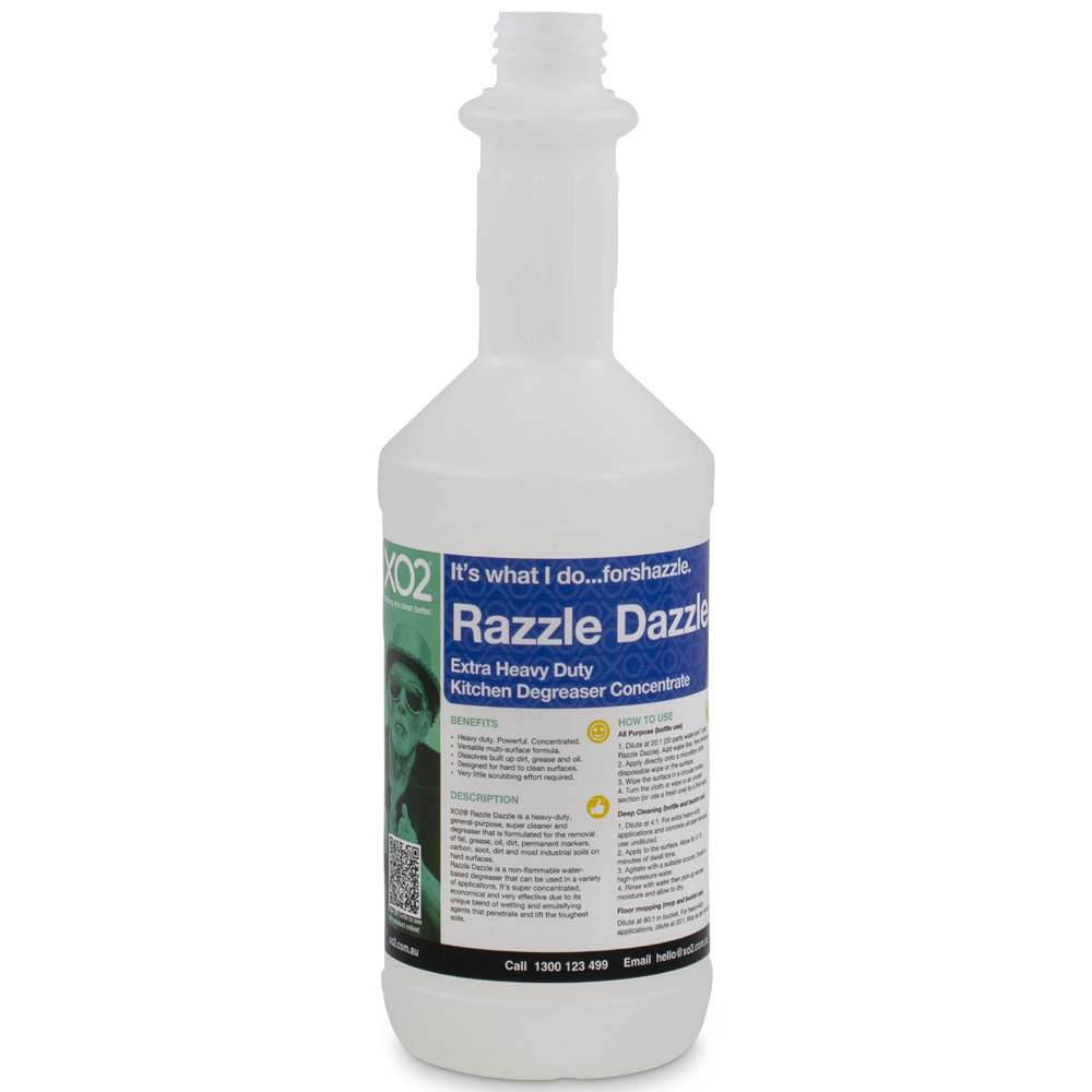 [AC002248] 750ml Razzle Dazzle Labelled Empty Bottle - Refillable & Recyclable (Trigger not included)