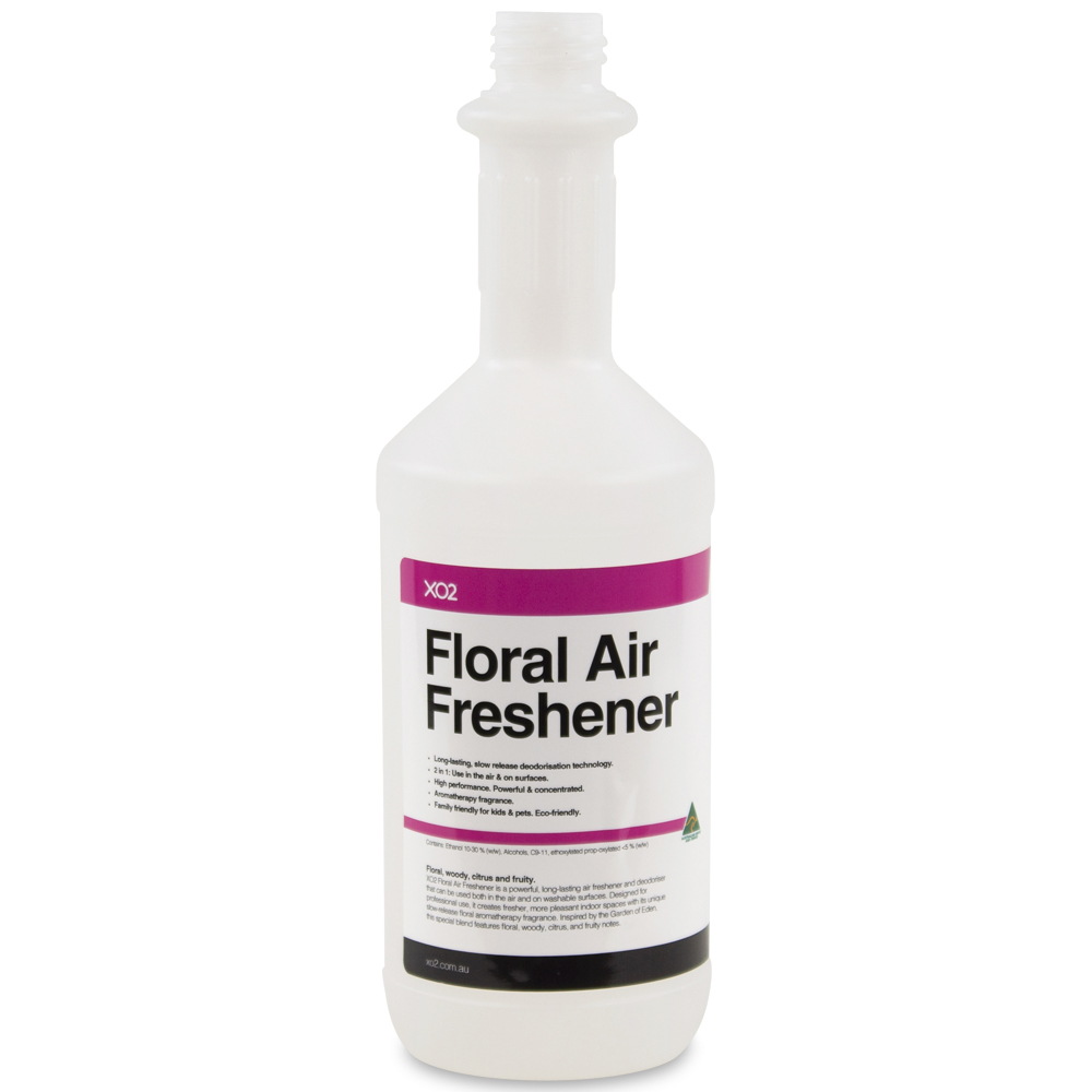 [AC002153] 750ml XO2 Floral Air Freshener Labelled Empty Bottle - Refillable & Recyclable (Lids & triggers not included)