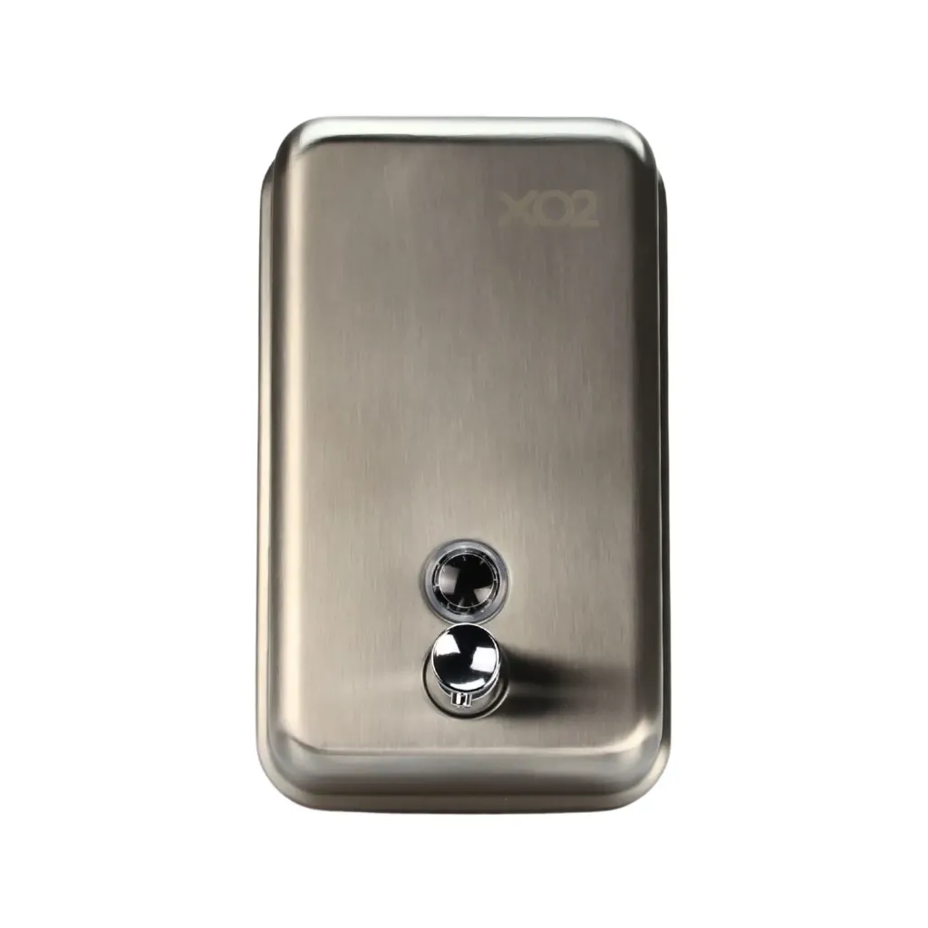 [CH700306] XO2® Stainless Steel Vertical Refillable Bulk-Fill Liquid Hand Soap Dispenser - 1.2L Capacity
