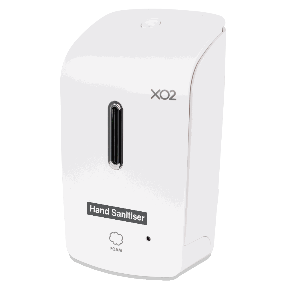 XO2 Touch-free hand soap and hand sanitiser faoming dispenser with controlled usage 