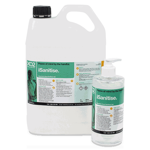 XO2 iSanitise Alcohol Based Hand Sanitiser Gel 500ml and 5 litre