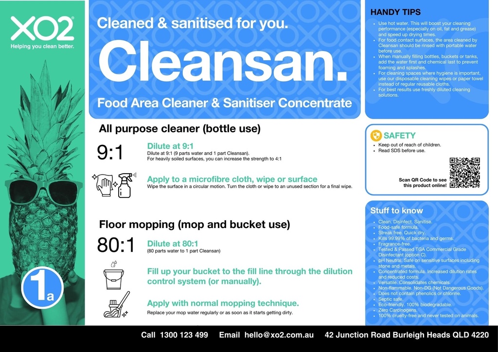 Cleansan - Food Area Cleaner & Sanitiser Concentrate