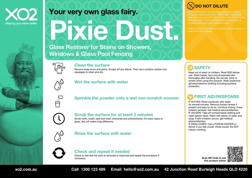 Pixie Dust - Glass Restorer for Stains on Showers, Windows & Glass Pool Fencing