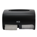 XO2® Black Dual Toilet Roll Dispenser - 2 Standard Roll Capacity
