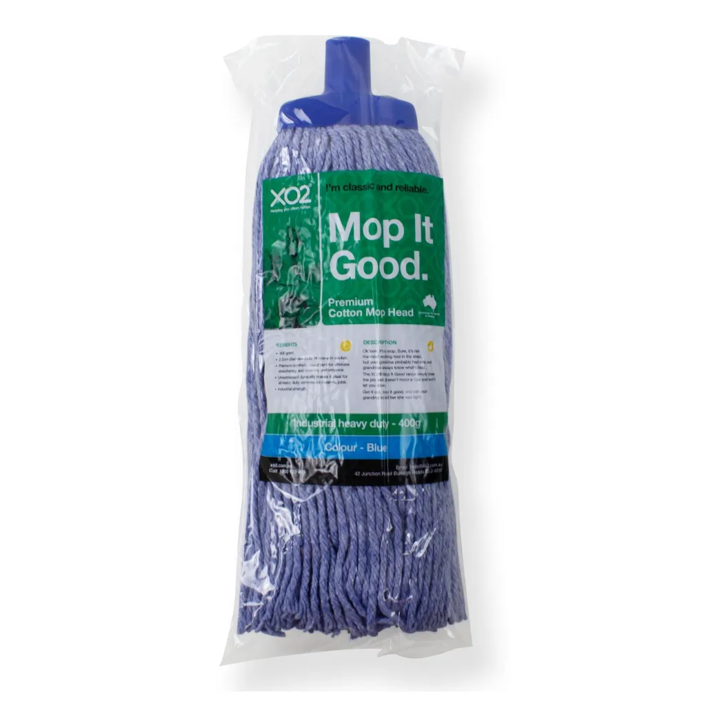 Product Image - AC513212 - XO2® 'Mop It Good' 400g Premium Cotton Mop Head - Blue (2).webp
