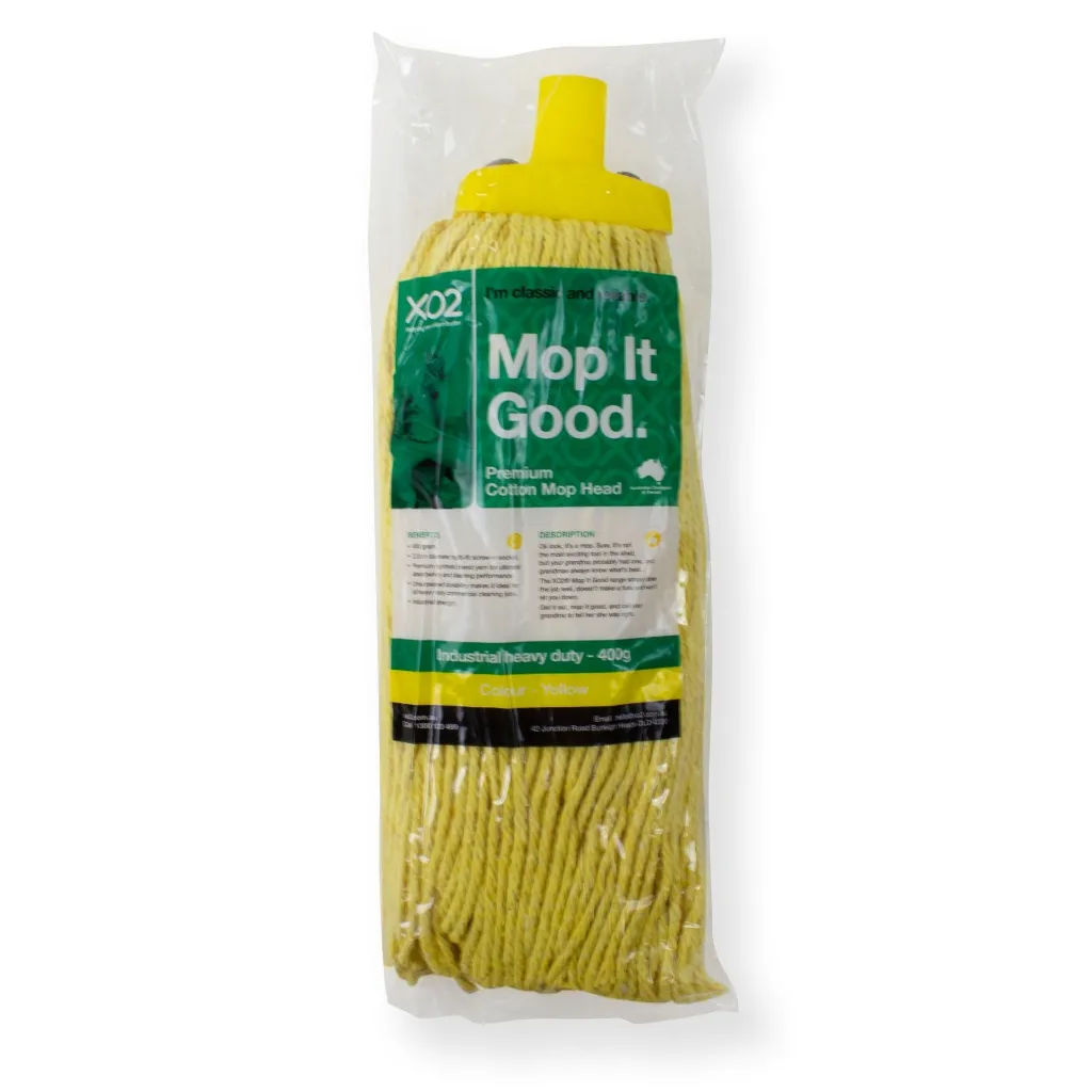 Product Image - AC513242 - XO2® 'Mop It Good' 400g Premium Cotton Mop Head - Yellow (2).webp