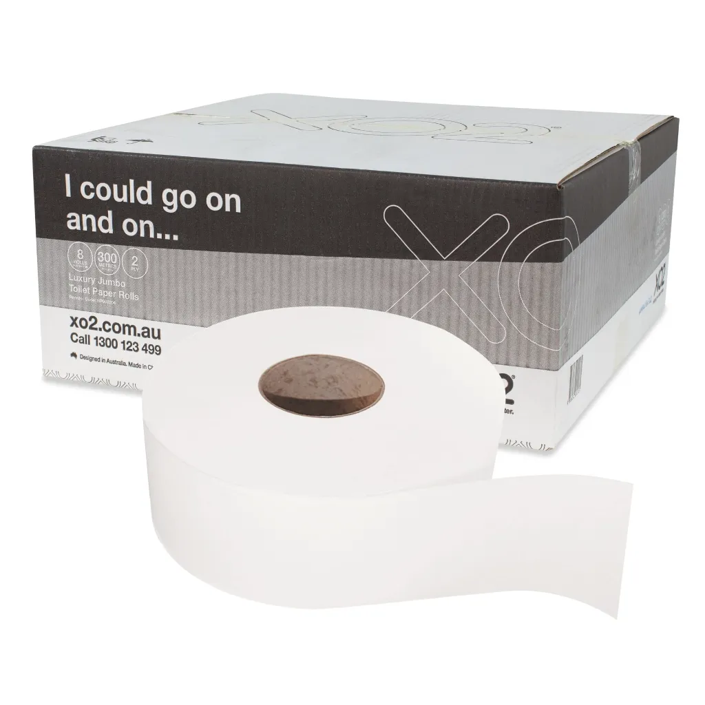 Product Image - BP065204 - XO2® 2ply 300m Luxury Jumbo Toilet Paper Rolls (1).webp
