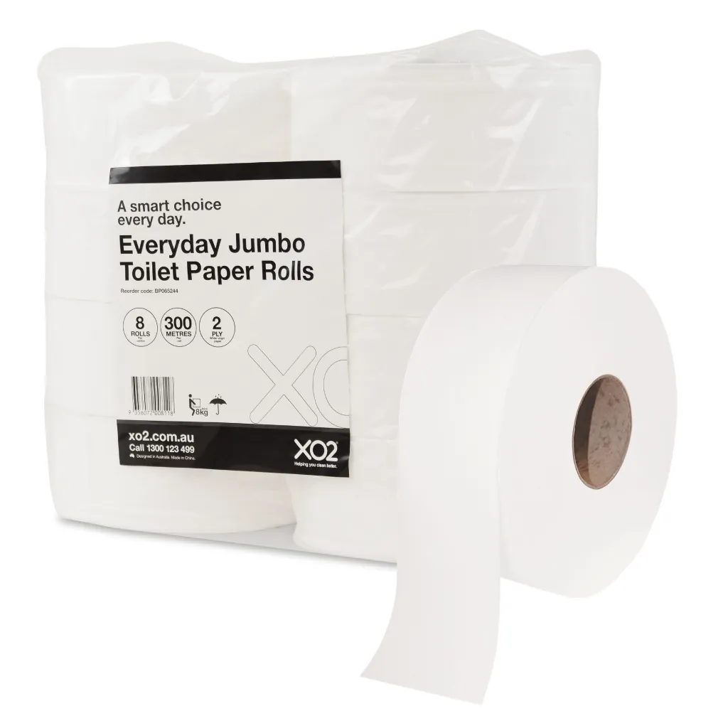 Product Image - BP065244 - XO2® 2ply 300m Everyday Jumbo Toilet Paper Rolls.webp