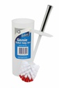 Toilet Tidy & Brush Set - Opaque Plastic, Chrome Handle, Enclosed Unit