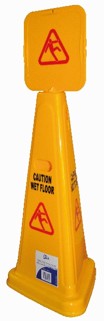 Cone Safety Sign "Caution Wet Floor"