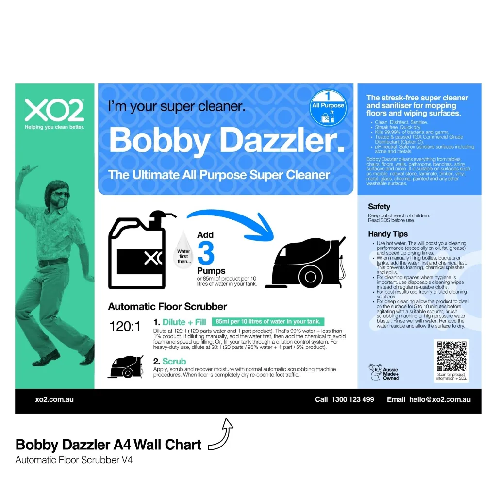 XO2 Product Wall Chart - Bobby Dazzler - V4 Automatic Floor Scrubber - Website Only Square Image.webp
