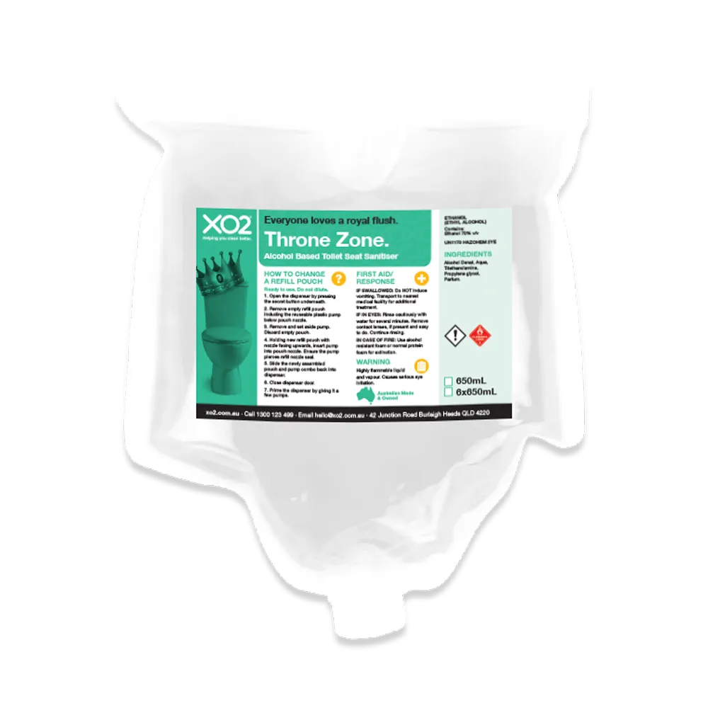 XO2® "Throne Zone" Toilet Seat Sanitiser Starter Kit