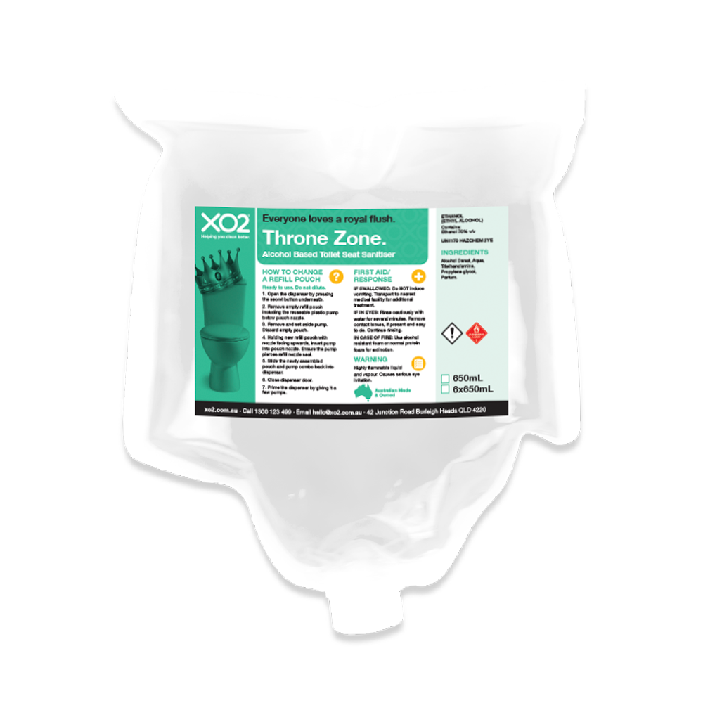 XO2® "Throne Zone" Toilet Seat Sanitiser Starter Kit