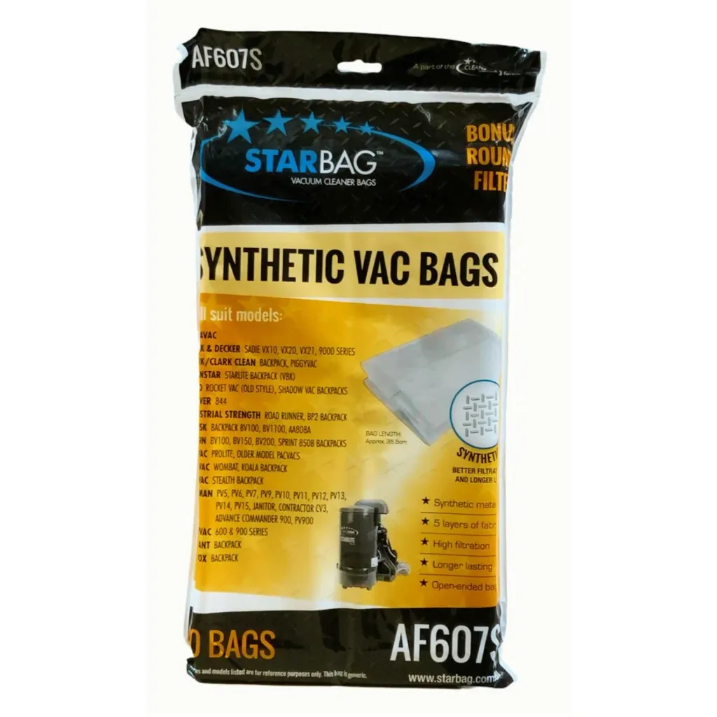 Product Image - AF607S - Disposable Synthetic Dust Bags - Stealth Back Pack - Also suits most other back packs (2).webp