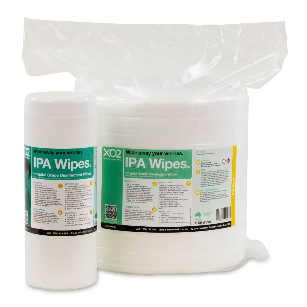 Product Image - CH010500 - IPA Wipes - Hospital Grade Disinfectant Wet Wipes - Isopropyl Alcohol.webp