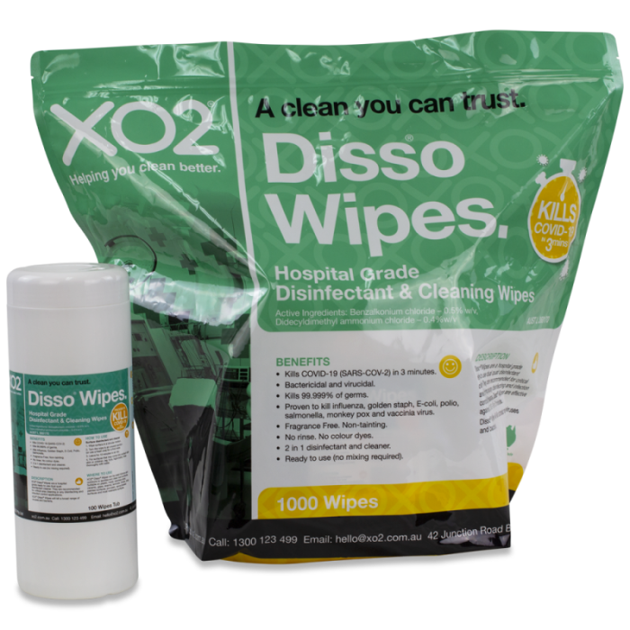 Disso® Wipes - Hospital Grade Disinfectant & Cleaner Wipes - Kills COVID-19, TGA Listed