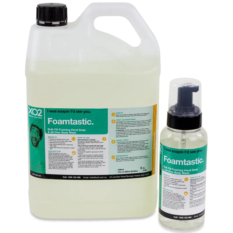 XO2® Foamtastic - Bulk Fill Foaming Hand, Hair & Body Wash - Antibacterial