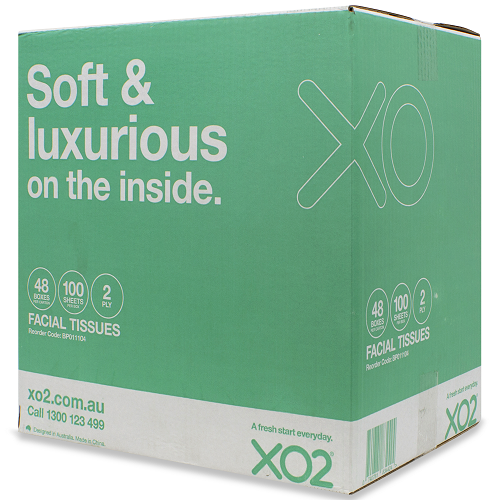 XO2® 2ply 100 Sheet Facial Tissues